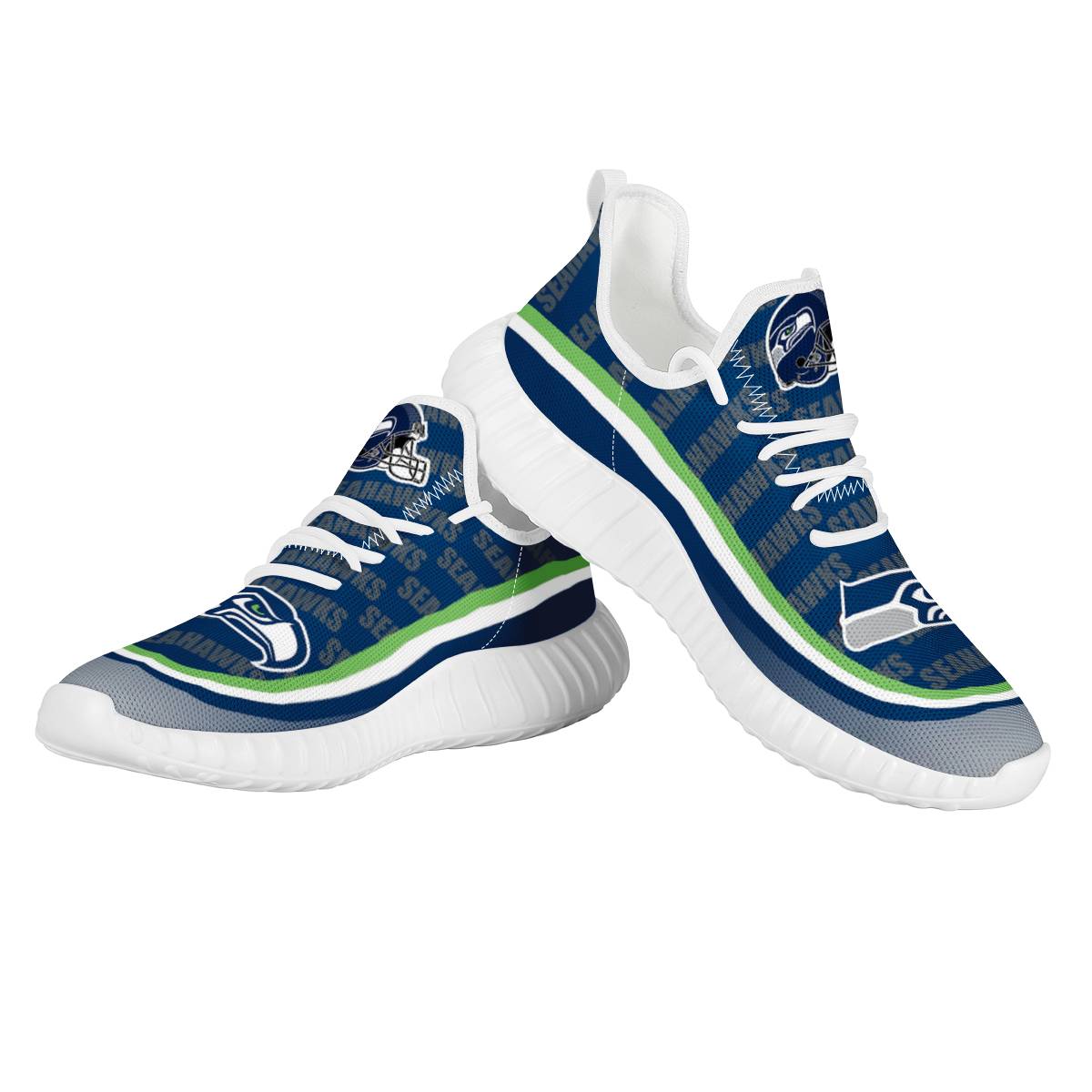 Men's Seattle Seahawks Mesh Knit Sneakers/Shoes 010